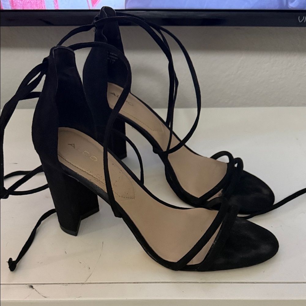 Aldo Elegant Black Strappy Heels